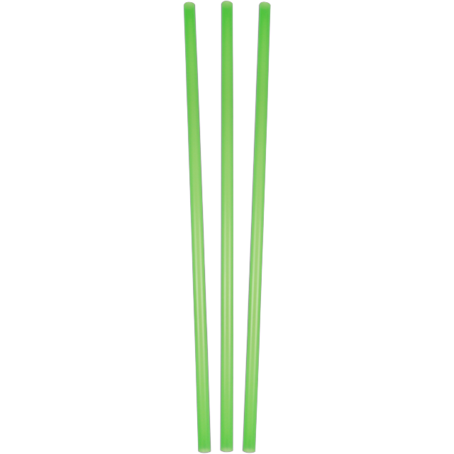 Four Inch Straw Mastercase of 10.4 Inches Unwrapped Green Straws