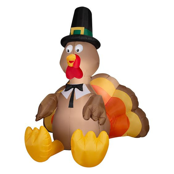 8 Foot Pilgrim Turkey Thanksgiving Inflatable